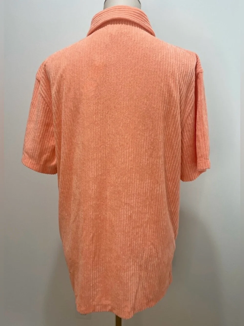 J.Crew Short-sleeve corded terry camp-collar shirt in geometric orange